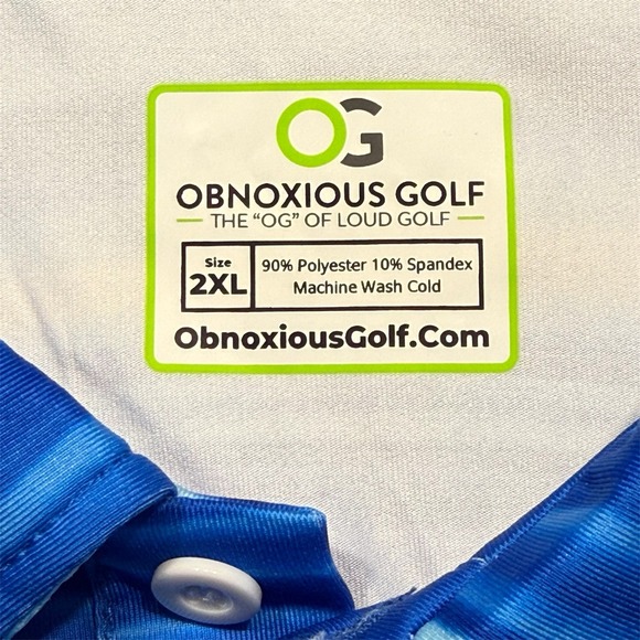 Obnoxious Golf - OG Of Loud Golf - Mens Polo Size XXL With Blue Swirl Design - Picture 6 of 6